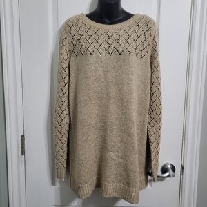 Elegant Beige Knit Sweater